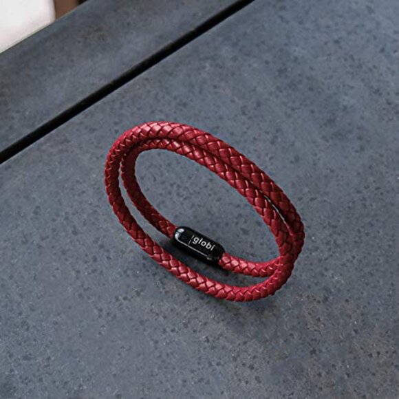 Genuine Leather Wrap Bracelet Braided Cuff Magnetic Clasp Unisex Minimal - Picture 5 of 8